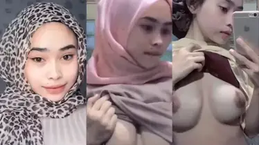 Ukhti Hijab Pink Pamer Tubuh Mulus Di Kamar poster